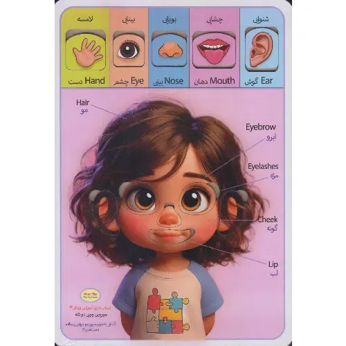 جورچین چوبی 2 زبانه متوسط (آشنایی با اجزای صورت دختر 2) - 0