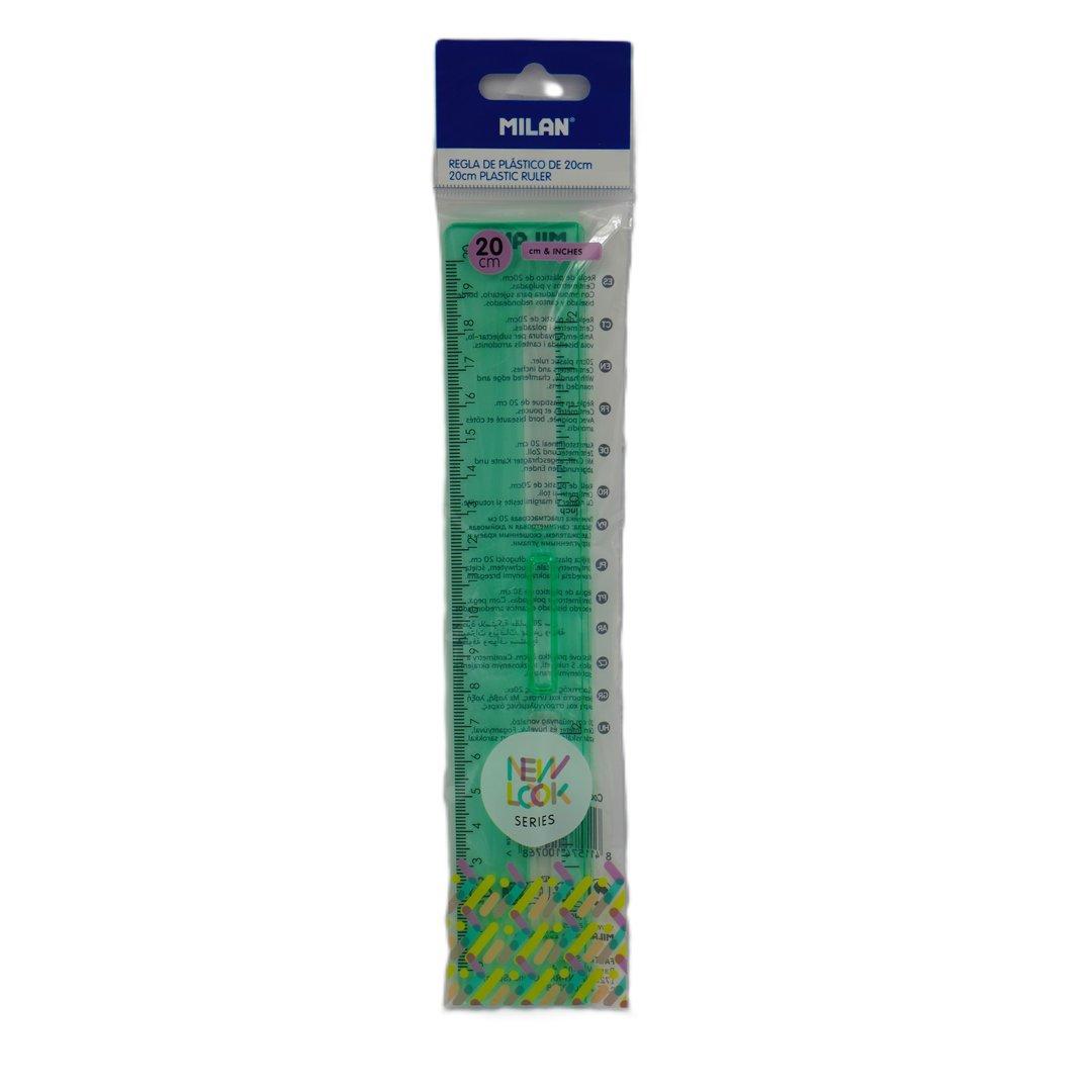 خط‌کش 20cm سبز گیره‌دار MILAN Look Series 357801NL