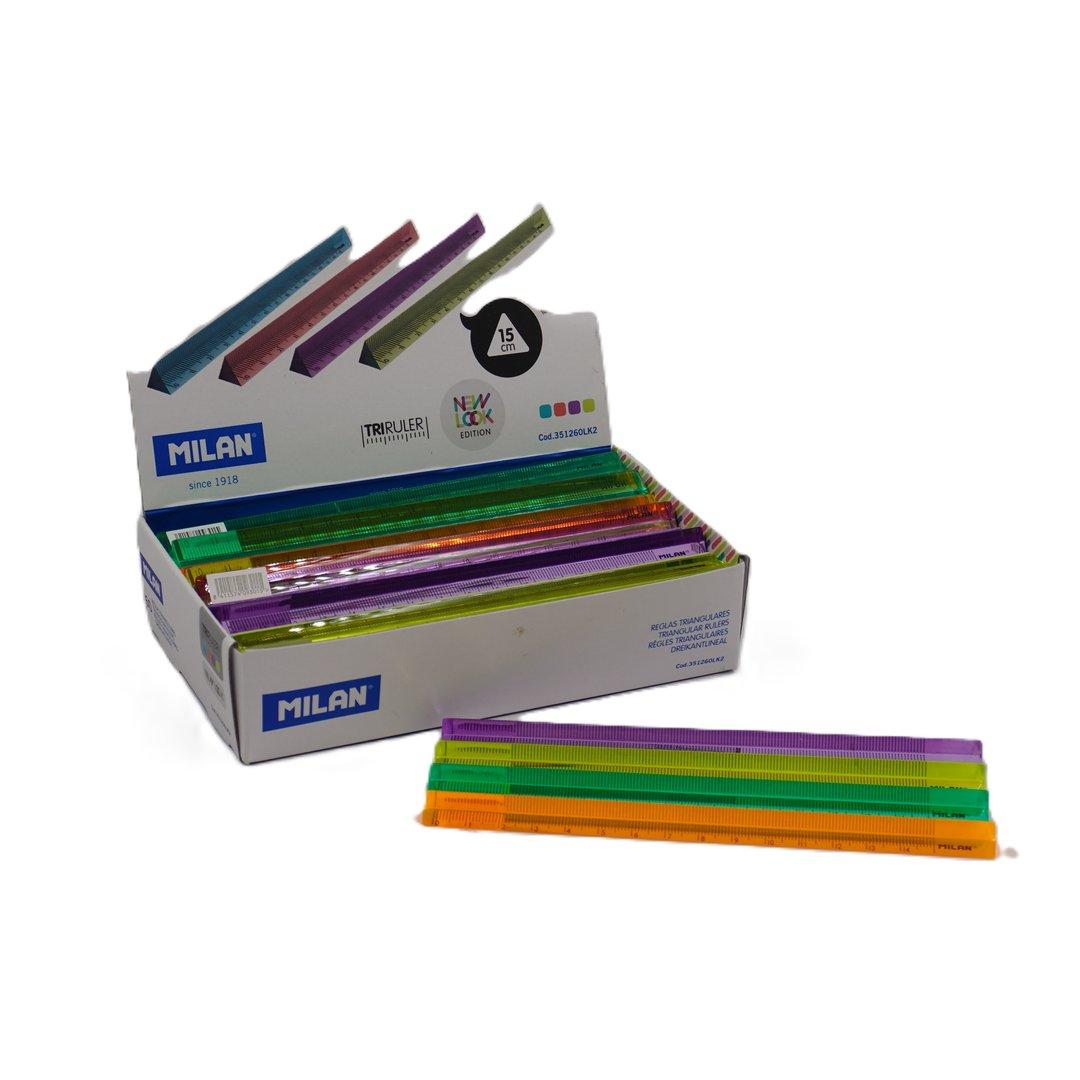 خط‌کش 3 گوش شیشه‌ای MILAN Triruler New Look 351260LK2 - 0