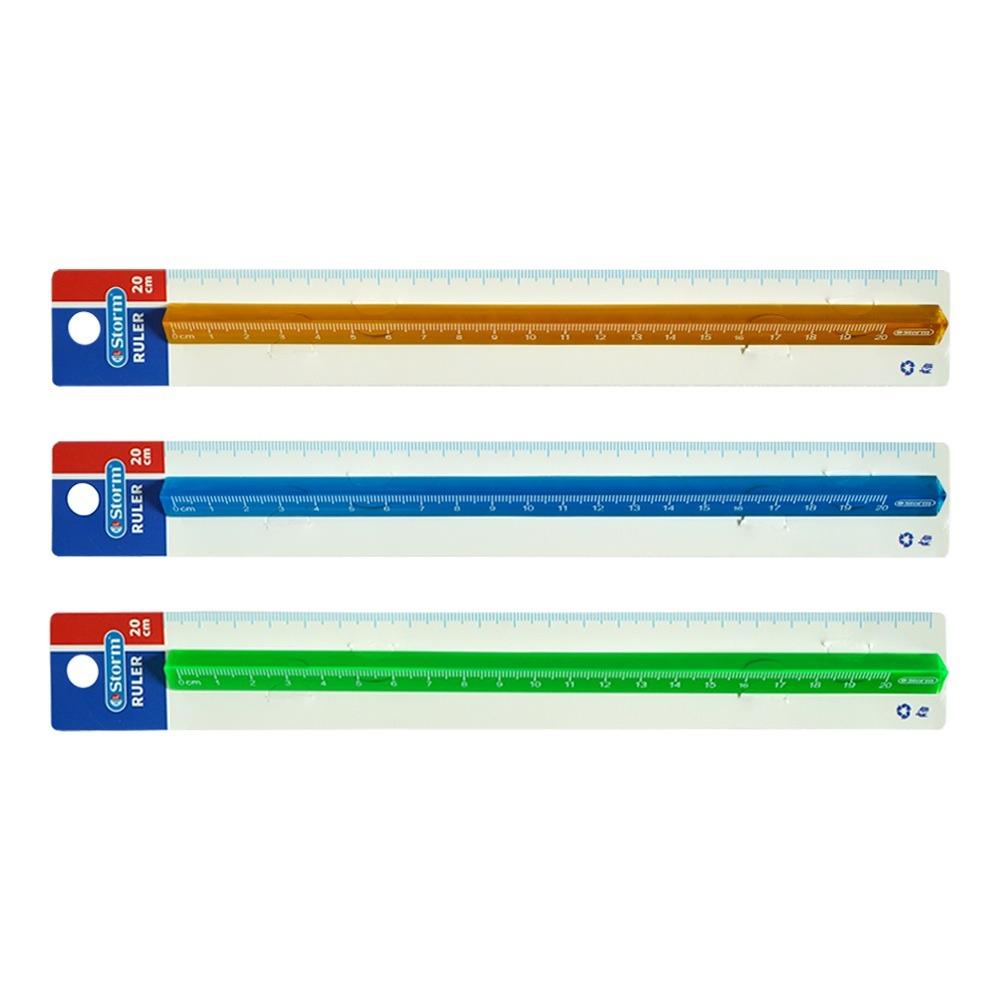 خط‌کش 3‌ گوش شیشه‌‌‌‌‌‌‌ای رنگی Storm HL-630120 20cm - 0