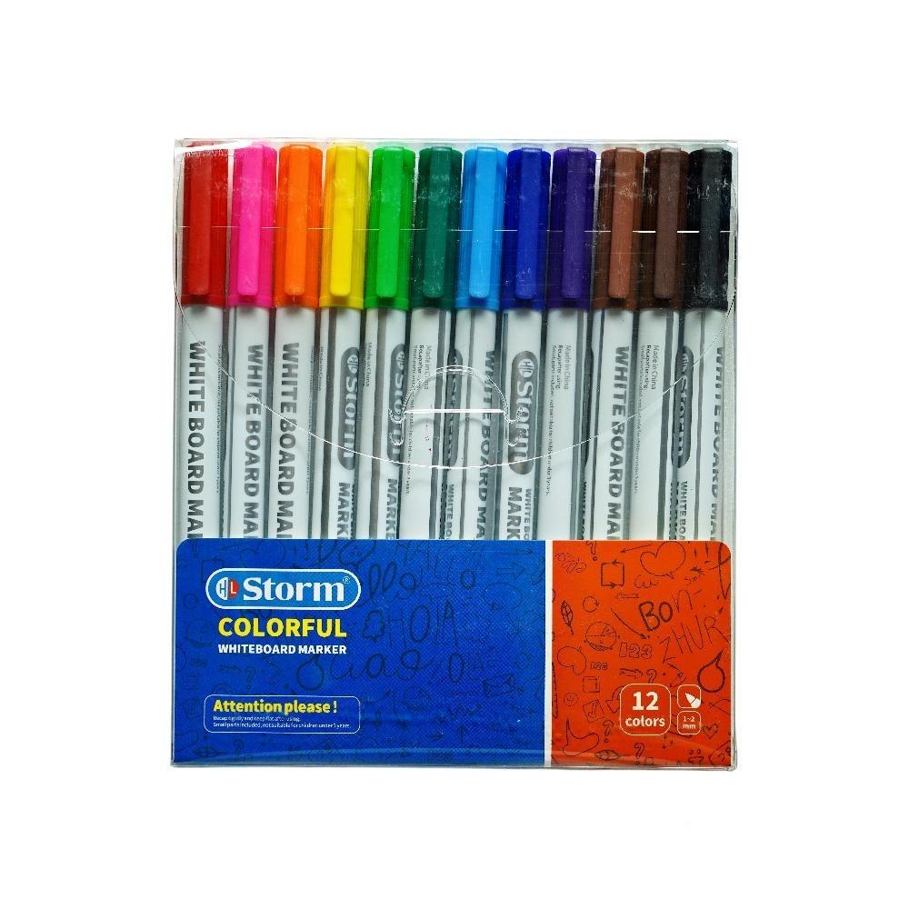 ماژیک وایت‌برد 12 رنگ قلمی Storm Colorful HL-340700 - 0