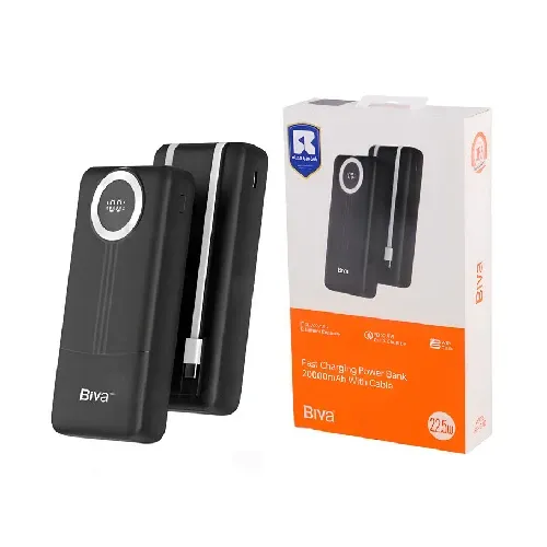 پاور بانک Biva 22.5W Power Bank With Cable 20000mAh BP-040