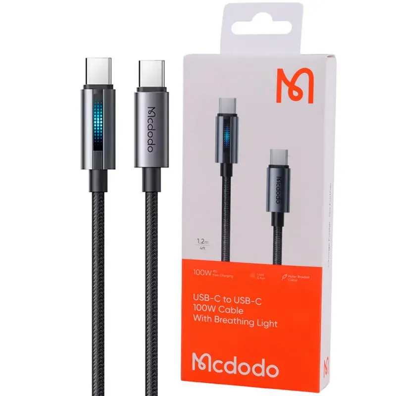 کابل Mcdodo Type-C to Type-C Cable with Breathing Light 100W 1.2m CA-574