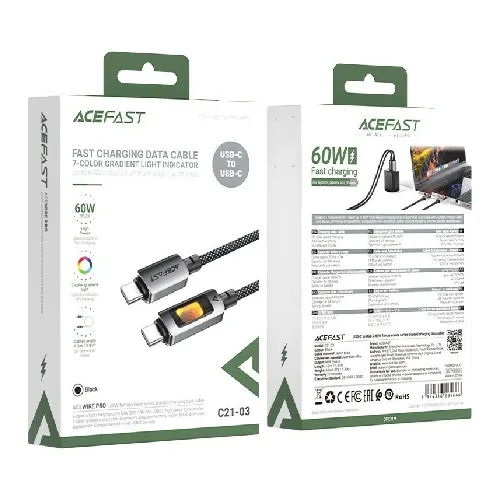 کابل شارژ Acefast Type-C to Type-C Cable 1.2m C21-03