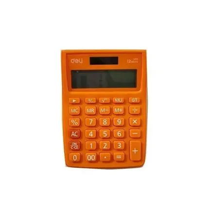 ماشین حساب 12 رقمی نارنجی deli 1238