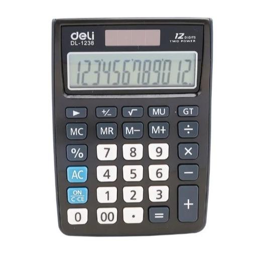 ماشین حساب 12 رقمی مشکی deli 1238