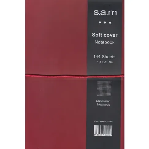 دفتر شطرنجی 144 برگ زرشکی اروپایی sam Denzo