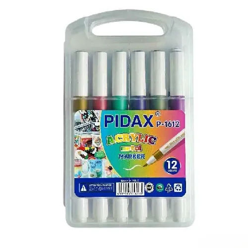 ماژیک آکریلیک 12 رنگ متالیک PIDAX P-1612