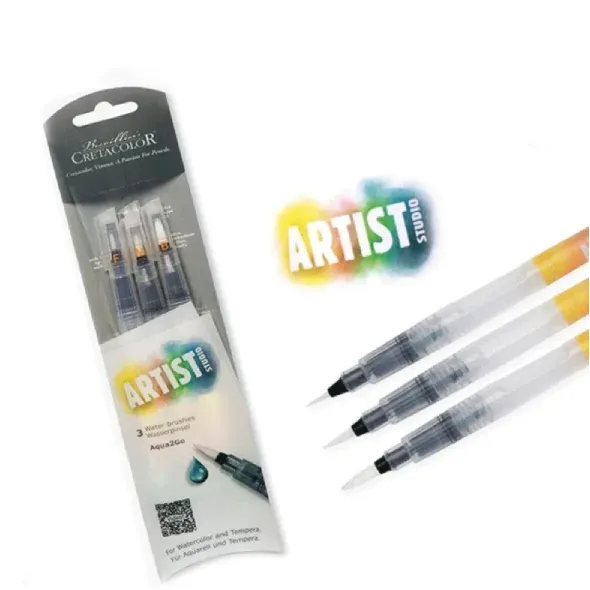 ست 3 عددی قلمو مخزن‌دار CRETACOLOR Water Brushes 43039