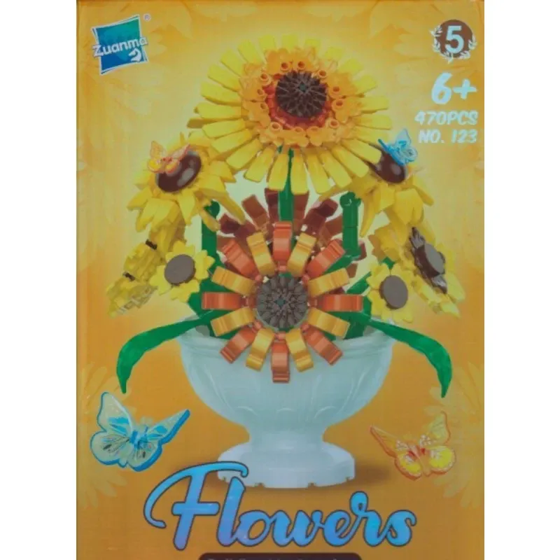 ساختنی گلدان Flowers Building Block 123 Sunflower