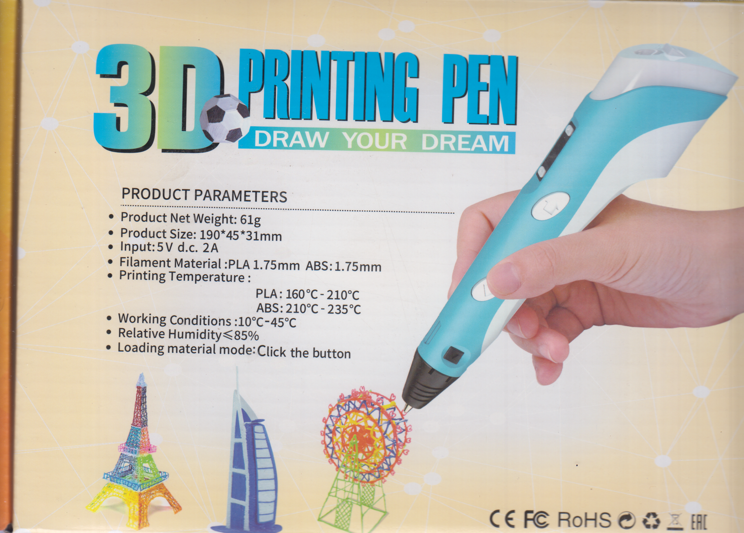 قلم سه بعدی با یواس‌بی 3D PRINTING PEN