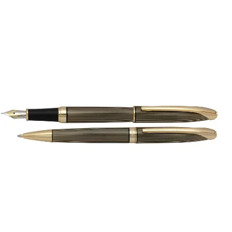 خودکار و خودنویس طلایی راه راه گیره طلا EUROPEN Ring