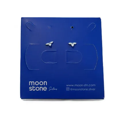 گوشواره نقره Moon Stone SE385
