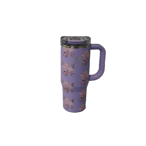 تراول ماگ گل‌دار دسته‌دار بنفش SITARAYURI 900ml ZF058