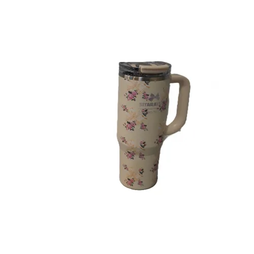 تراول ماگ گل‌دار دسته‌دار سفید SITARAYURI 900ml ZF058