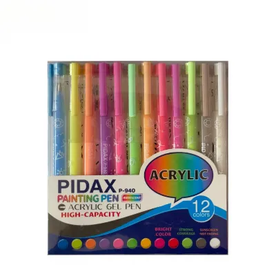 روان‌نویس 12 رنگ آکریلیک PIDAX P940 - 0