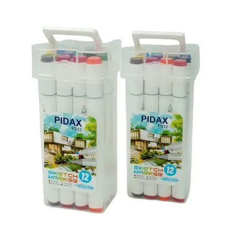 ماژیک طراحی 12 رنگ 2 سر PIDAX P812 - 0
