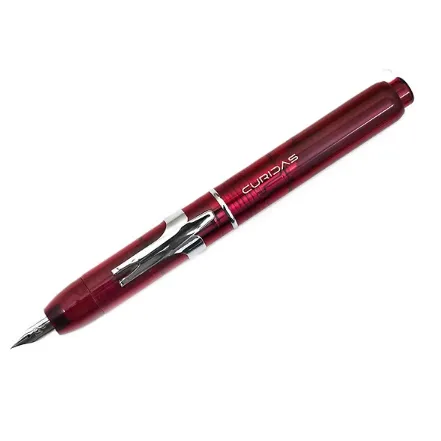 خودنویس فشاری قرمز گیره استیل PLATINUM Curidas PKN-7000 M