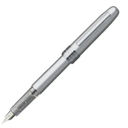 خودنویس بدنه سفید یخی گیره استیل PLATINUM PGB-10000B M