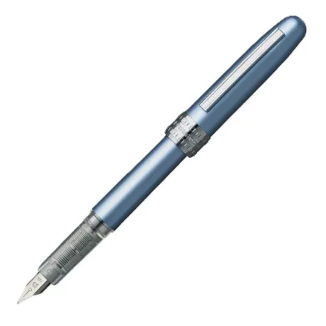 خودنویس بدنه سفید آبی روشن گیره استیل PLATINUM PGB-10000B M