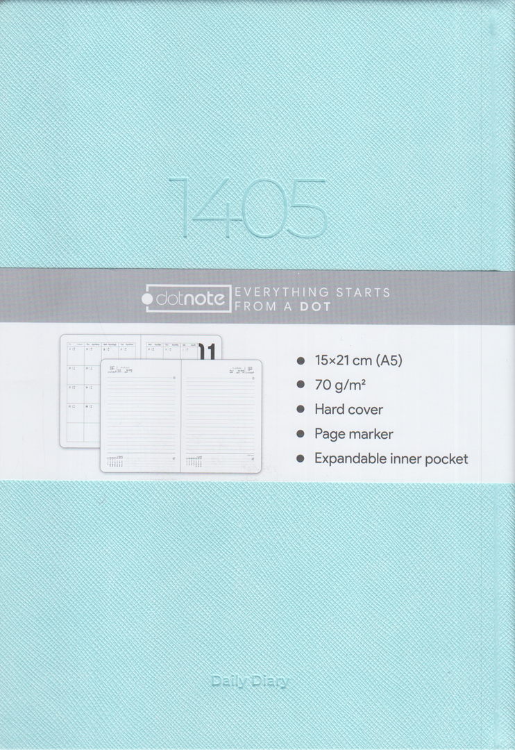 سررسید 1405 آبی پاستلی (1 روزه جمعه جدا رقعی گالینگور dotnote) - 0