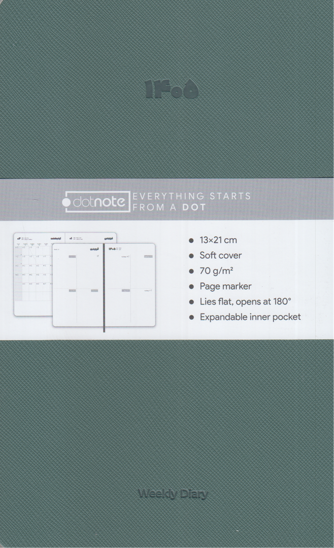 سررسید 1405 سبز یشمی (دستیار هفتگی اروپایی شومیز dotnote) - 0