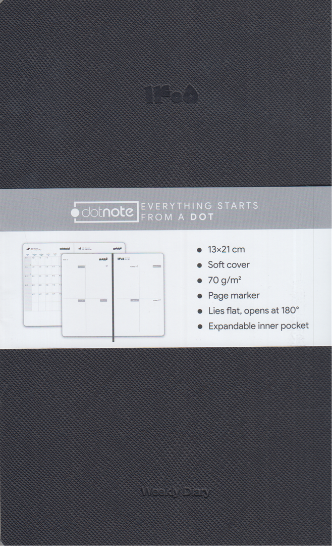 سررسید 1405 مشکی (دستیار هفتگی اروپایی شومیز dotnote) - 0