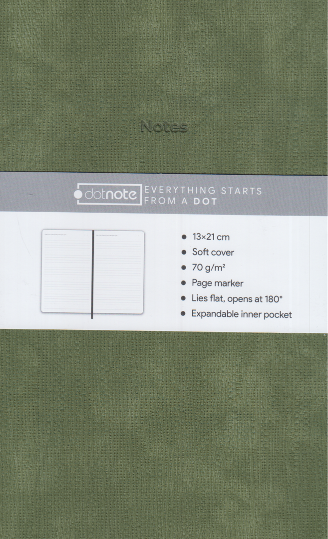 دفتر 80 برگ سبز سدری هفتگی کش‌دار رقعی شومیز dotnote - 0