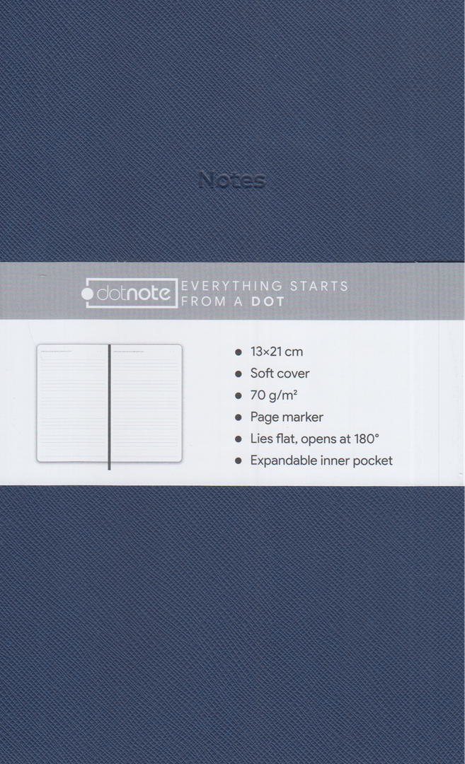 دفتر 80 برگ سرمه‌ای هفتگی کش‌دار رقعی شومیز dotnote - 0