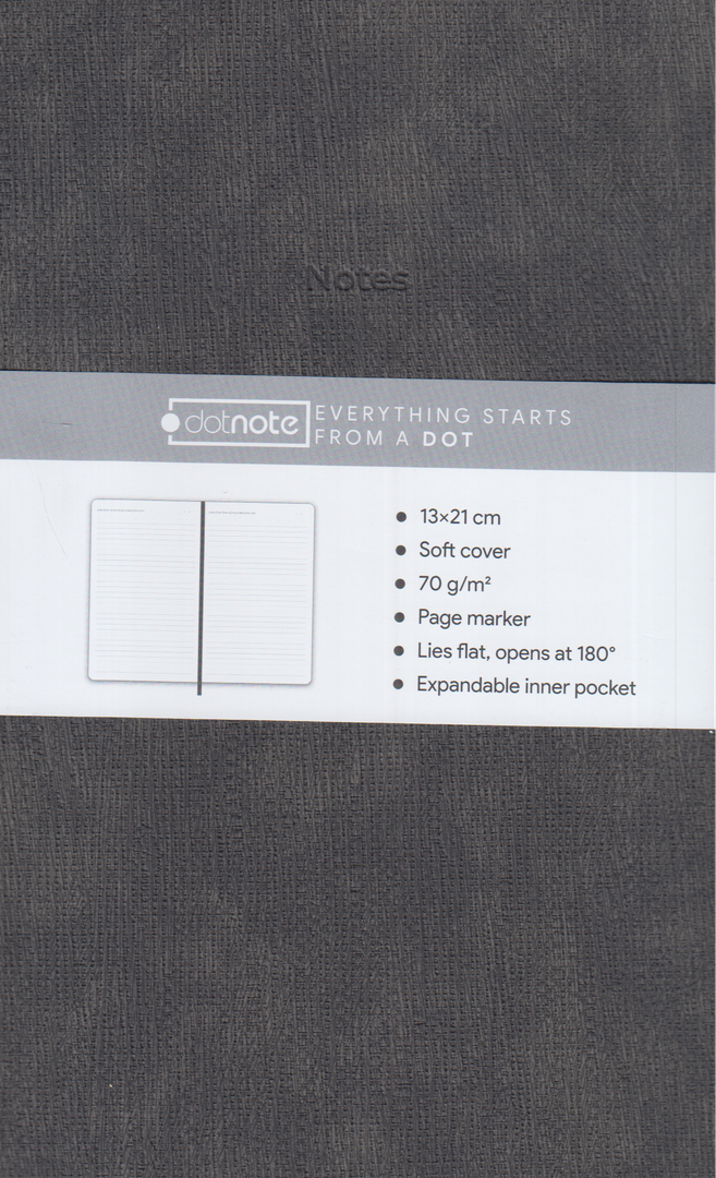 دفتر 80 برگ خاکستری هفتگی کش‌دار رقعی شومیز dotnote - 0