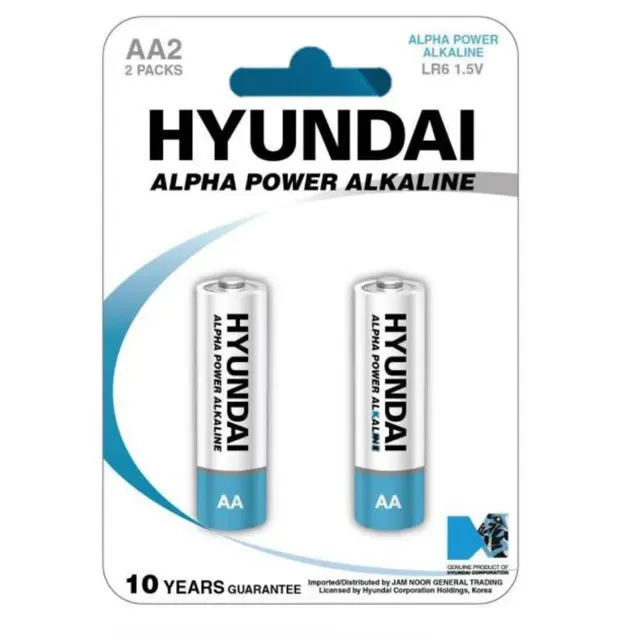 باتری قلم 2 عددی HYUNDAI Alpha Power Alkaline AA LR6 1.5V - 0
