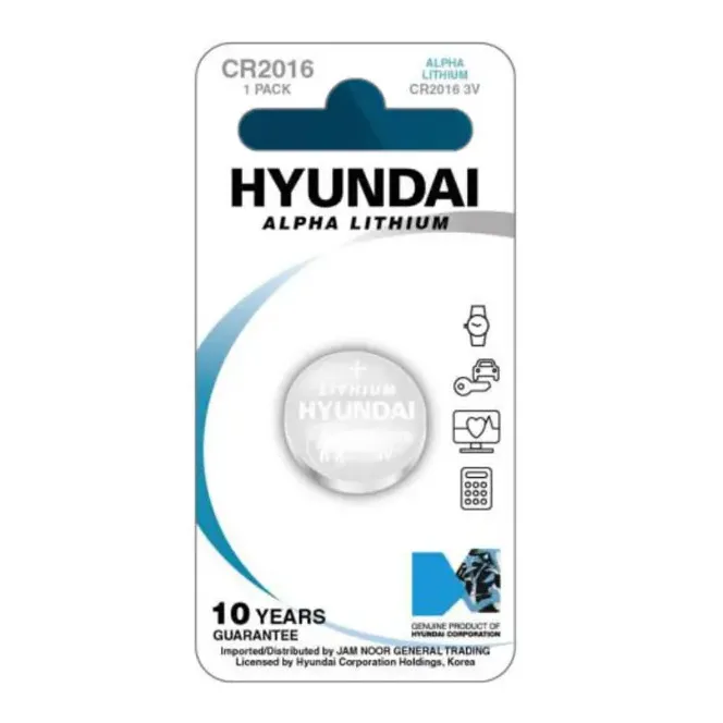 باتری سکه‌ای HYUNDAI Alpha Lithium CR2016 3V - 0