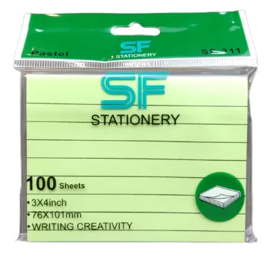 یادداشت چسب‌دار 100 برگ 101×76 پاستلی خط‌دار SF311
