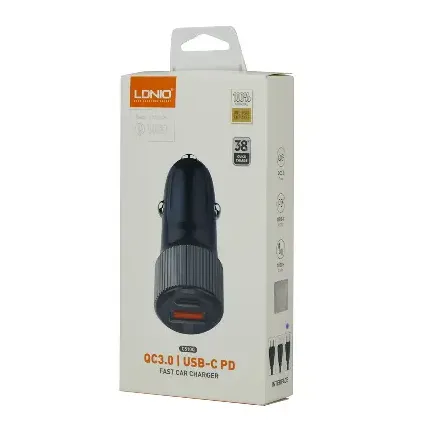 شارژر فندکی LDNIO 38W QC-3 USC-C PD Fast Car Charger C510Q - 0