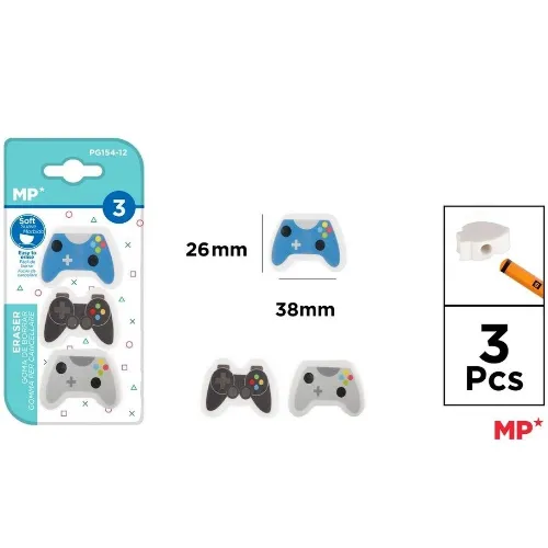 پاک‌کن سرمدادی 3 عددی طرح گیم MP PG154-12 - 0