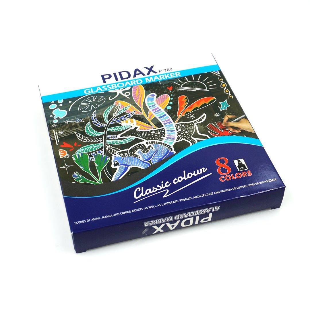 ماژیک شیشه 8 رنگ PIDAX P-760