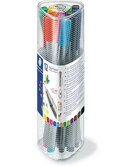 روان‌نویس 12 رنگ نوک نمدی استوانه STAEDTLER 334PR12EA Triplus Fineliner