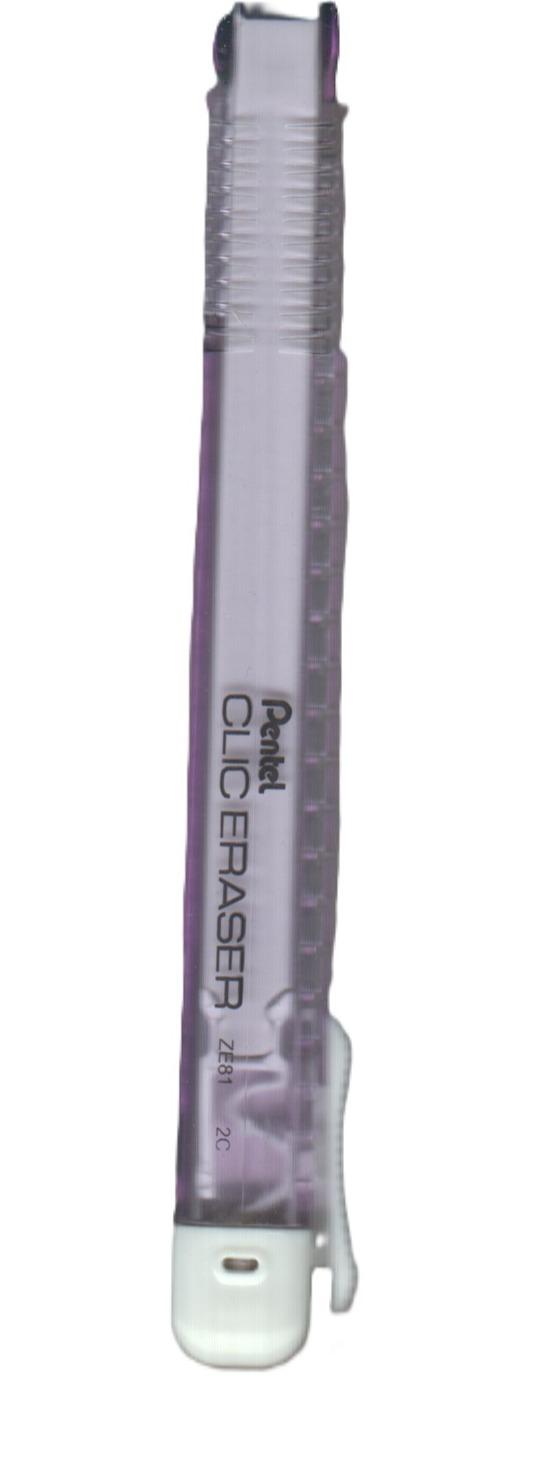پاک‌کن کاتری بدنه شفاف بنفش Pentel ZE81V-W 2C