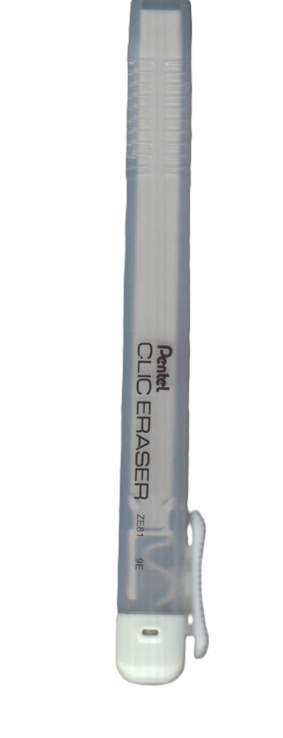 پاک‌کن کاتری بدنه شفاف سفید Pentel ZE81W-W 9E