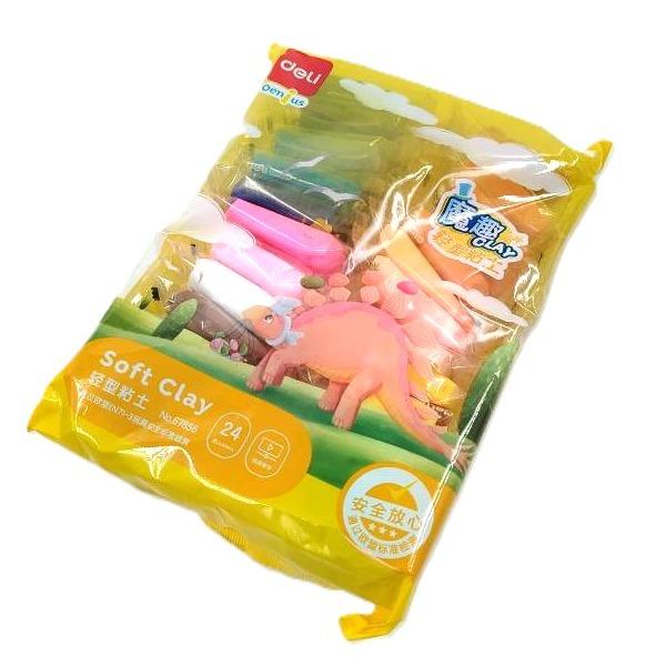 خمیر 24 رنگ سبک deli 67856 Genius Soft Clay