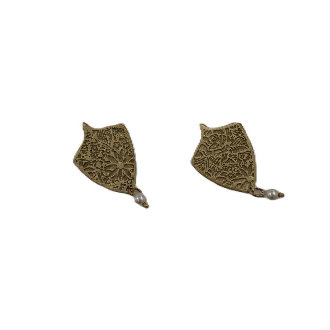 گوشواره برنج سپری از گل من و فلز