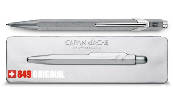 خودکار بدنه طوسی گیره استیل CARANDACHE 849.069