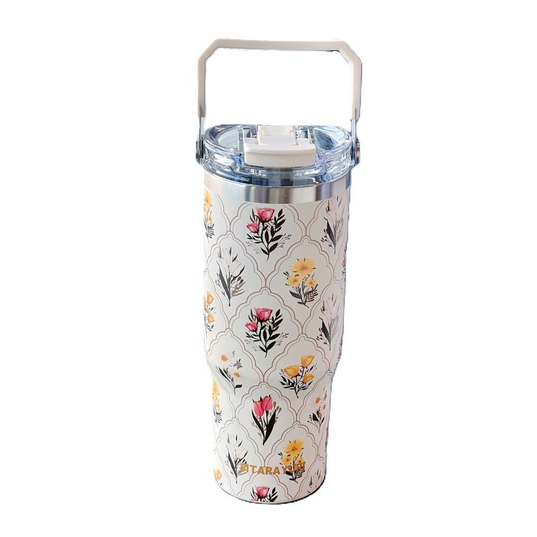 تراول ماگ گل‌دار دسته‌دار طرح 1 SITARAYURI 900ml ZF045