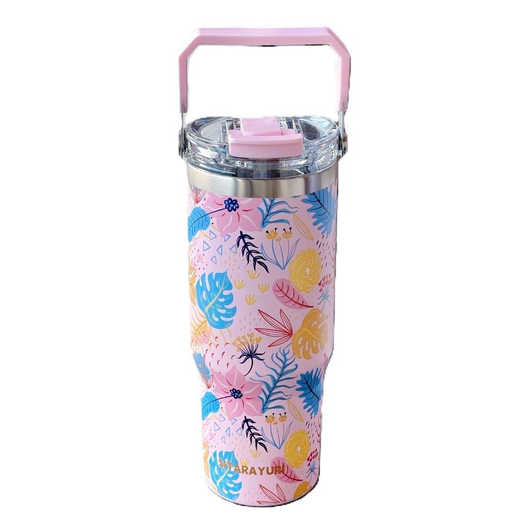 تراول ماگ گل‌دار دسته‌دار طرح 2 SITARAYURI 900ml ZF045