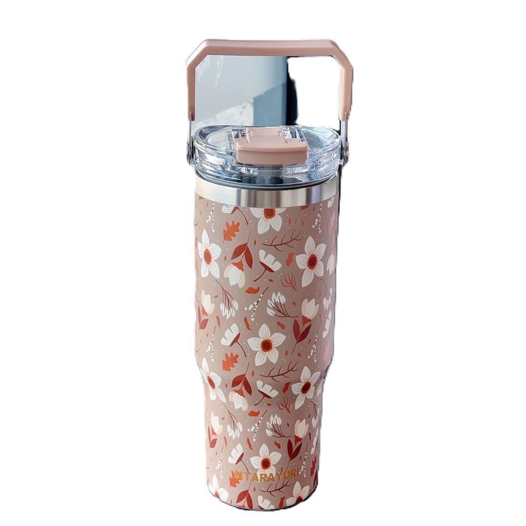 تراول ماگ گل‌دار دسته‌دار طرح 3 SITARAYURI 900ml ZF045