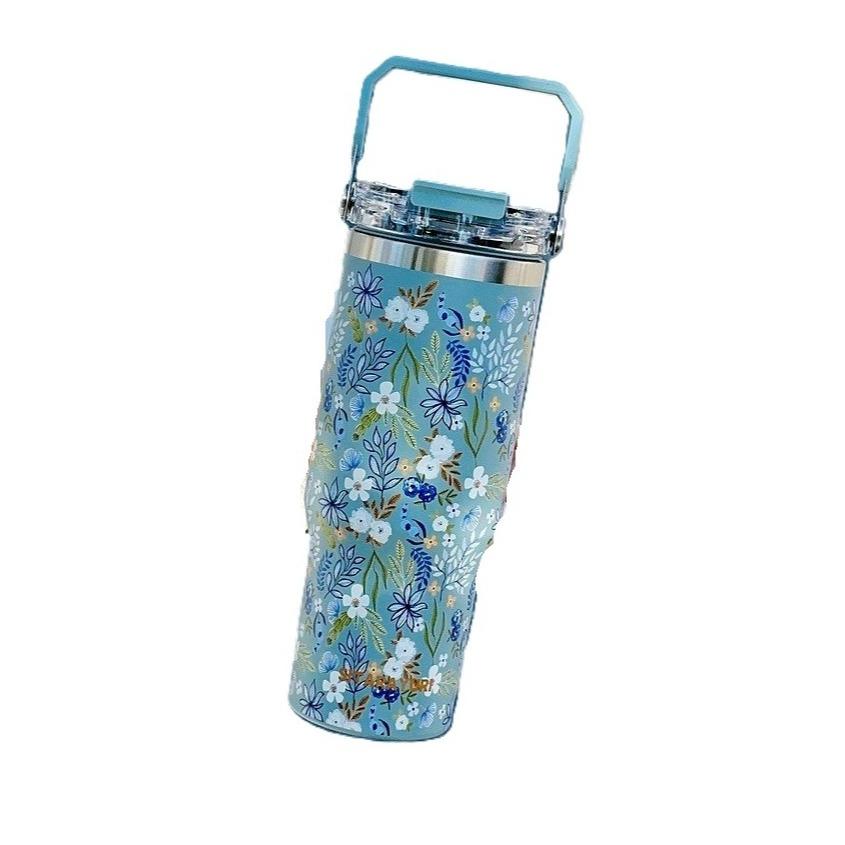 تراول ماگ گل‌دار دسته‌دار طرح 4 SITARAYURI 900ml ZF045