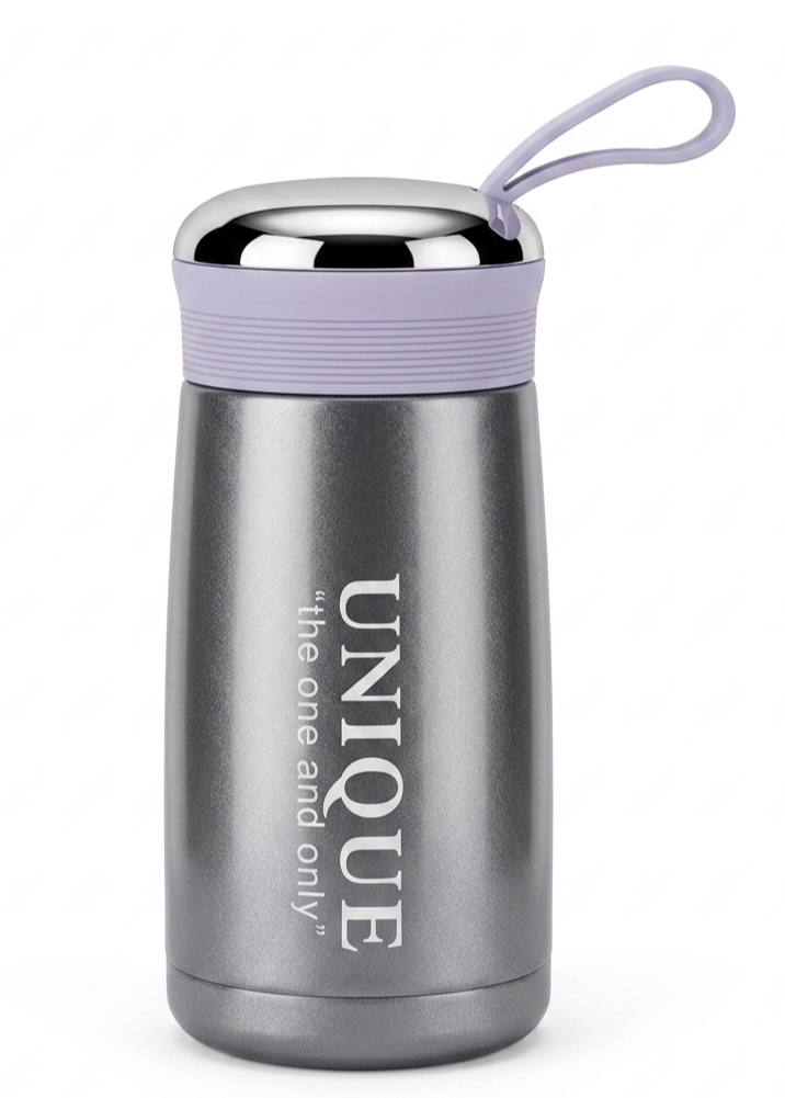تراول ماگ بنددار یونیک نقره‌ای unique 240ml