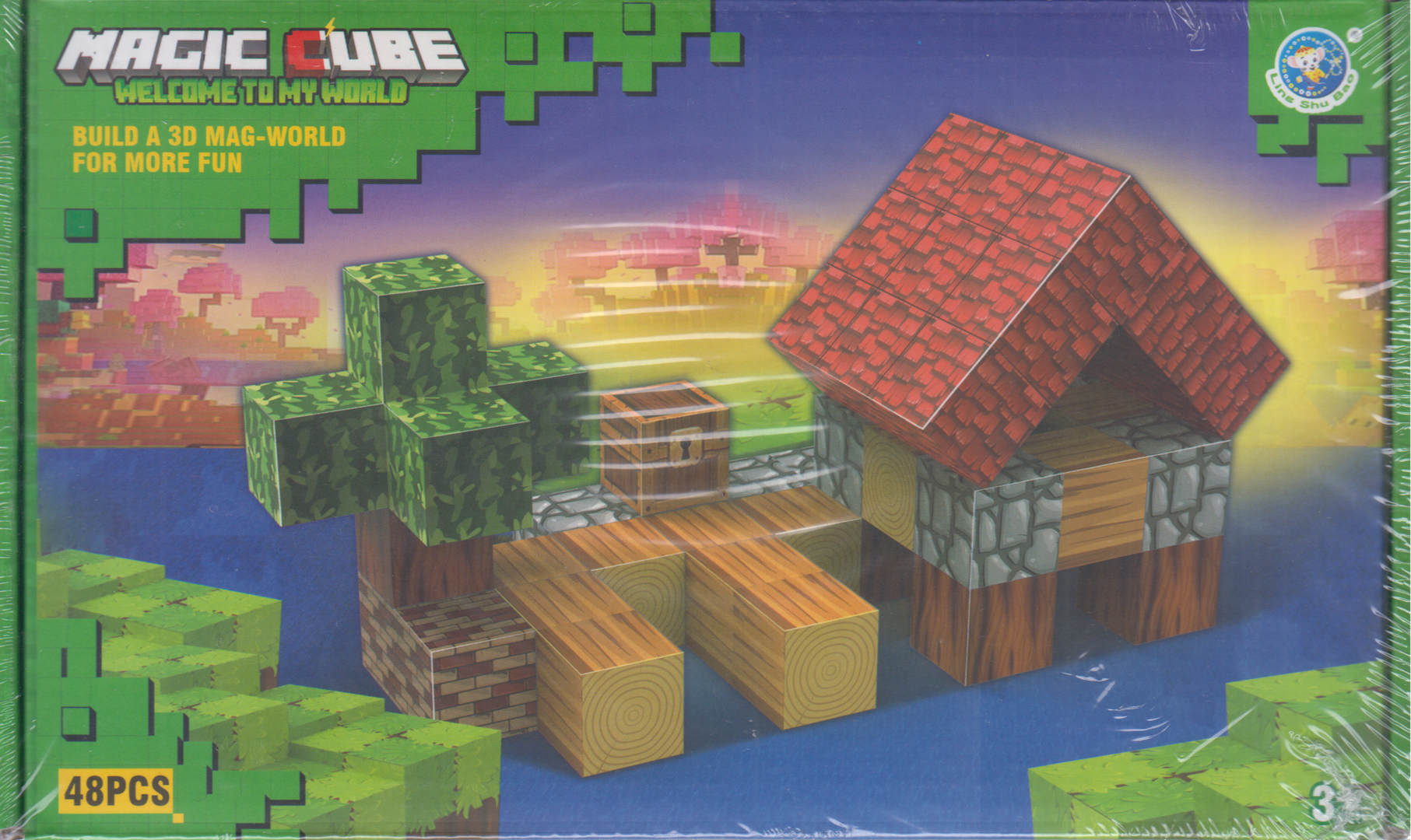 ساختنی مگنتی ماینکرفت Ling Shu Bao MAGIC CUBE 9804 48pcs