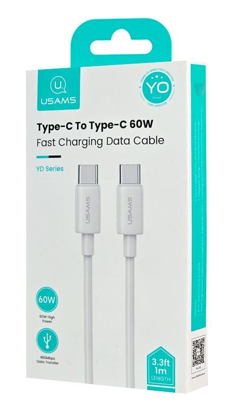 کابل شارژ USAMS Type-C to Type-C 60W Fast Charging and Data Cable 1M SJ711USB02