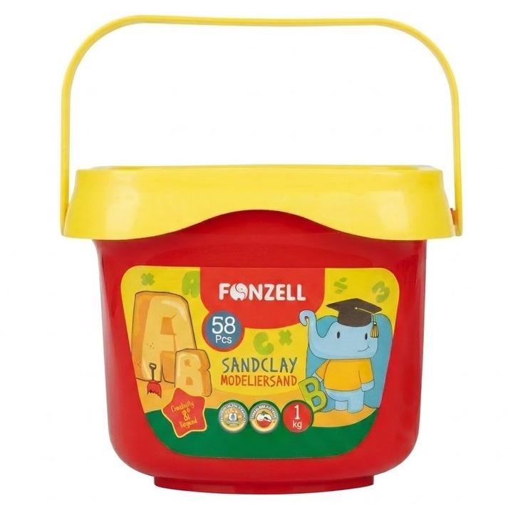 شن بازی رنگی سطلی FONZELL 463027 58pcs 1kg